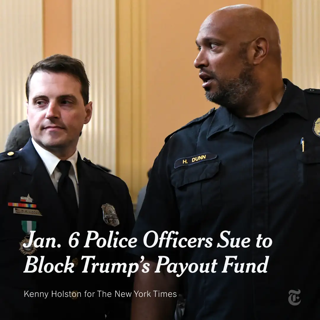 Two officers who defended the Capitol on Jan. 6, 2021, sued to block the creation of the Trump admi…