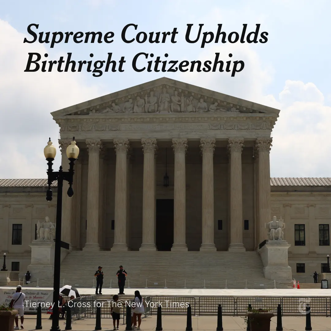 The Supreme Court on Tuesday struck down President Trump’s executive order limiting birthright citi…