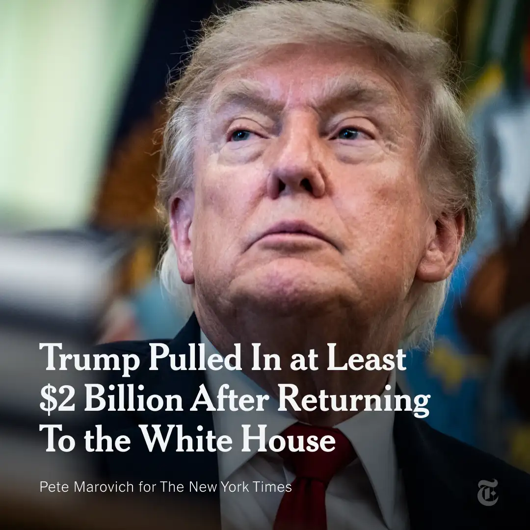 News Analysis: President Trump’s earnings of at least $2.2 billion in his first year back in the Wh…